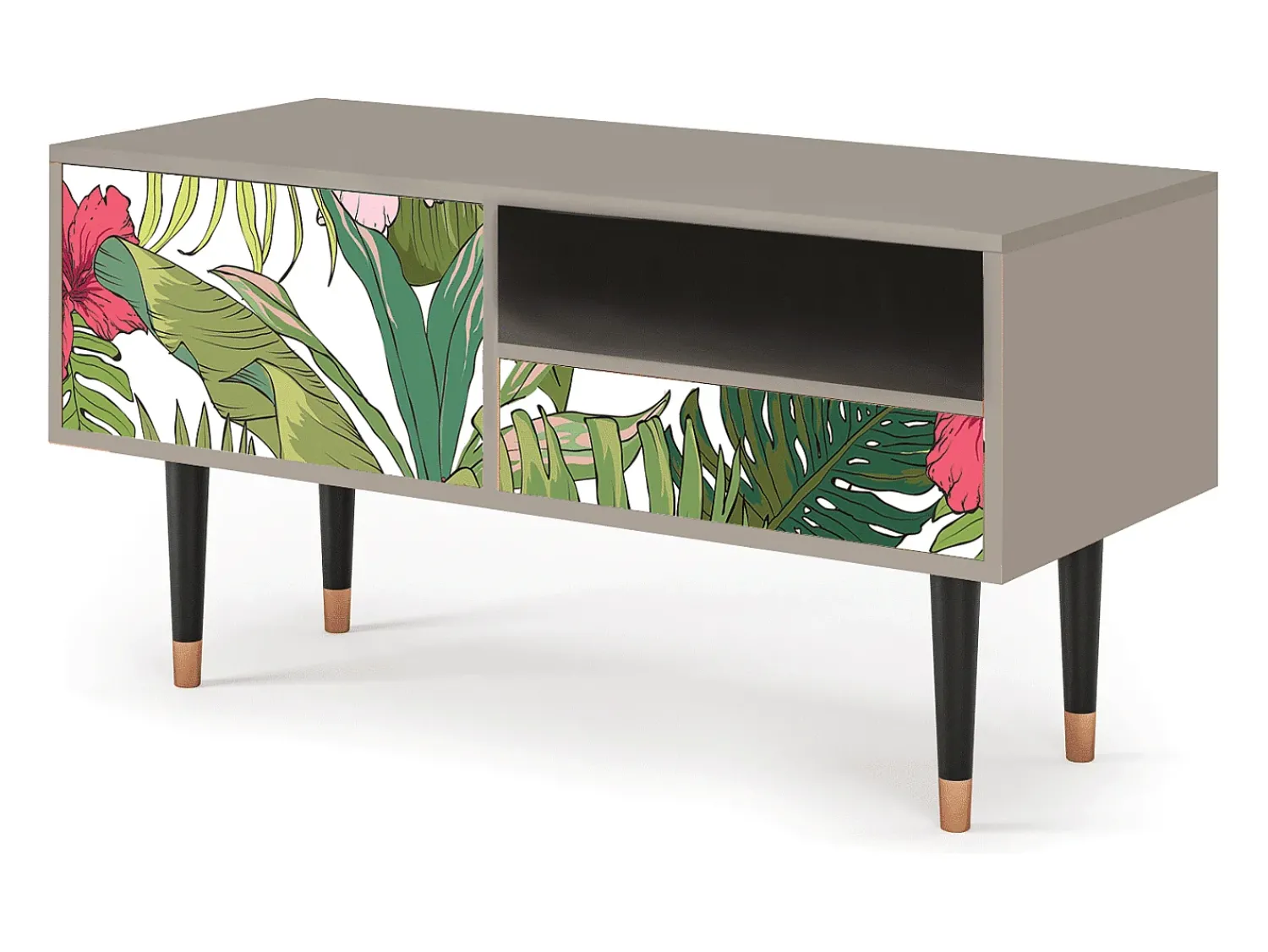 Móvel De Tv* Mueble de TV - 115х59х48 cm - T3 - Verdant Tropics, Areia Bege