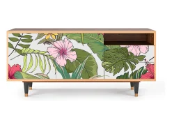 Mueble de TV - 125х56х41 cm - T7 - Verdant Tropics, Nogueira^ Móvel De Tv