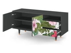 Mueble de TV - 125х56х41 cm - T7 - Verdant Tropics, Antracite^ Móvel De Tv