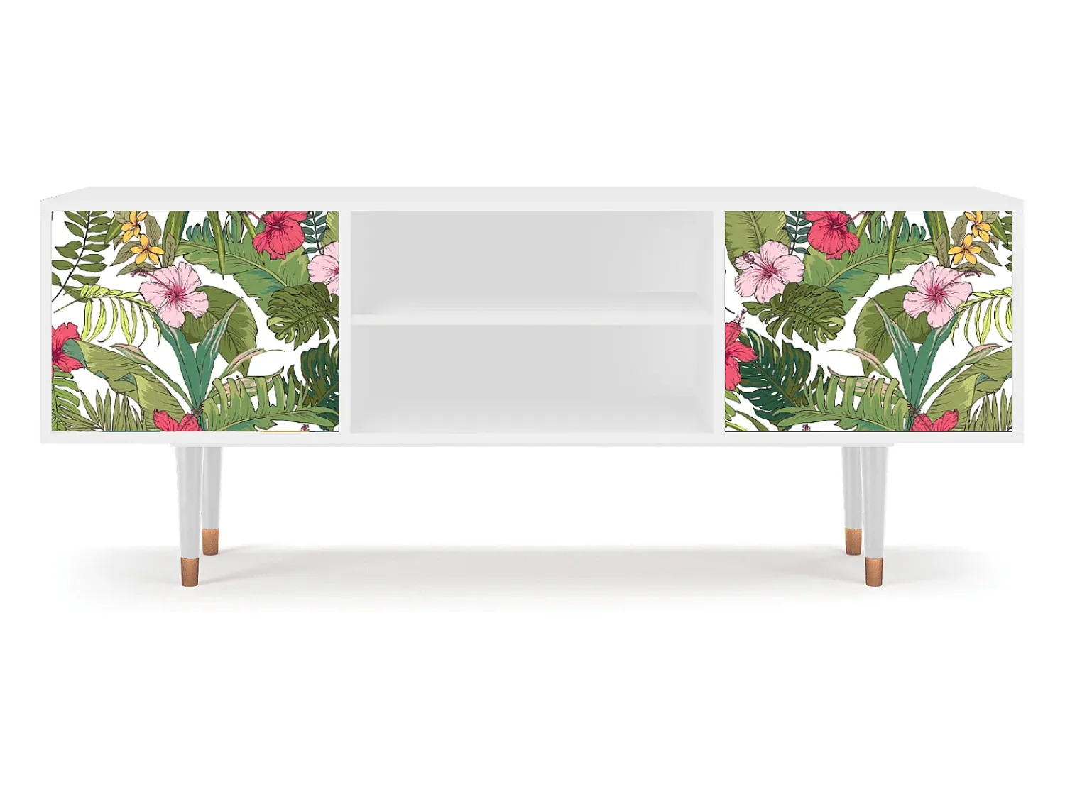 Outlet Mueble de TV - 170х69х48 cm - T2 - Verdant Tropics, Branco Bege