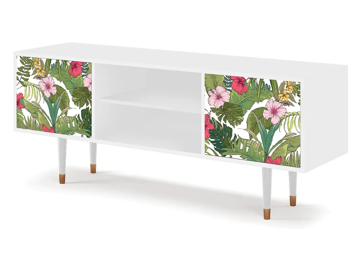 Outlet Mueble de TV - 170х69х48 cm - T2 - Verdant Tropics, Branco Bege