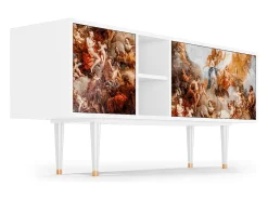 Móvel De Tv* Mueble de TV - 150х69х41 cm - T5 - Versailles, Branco Bege