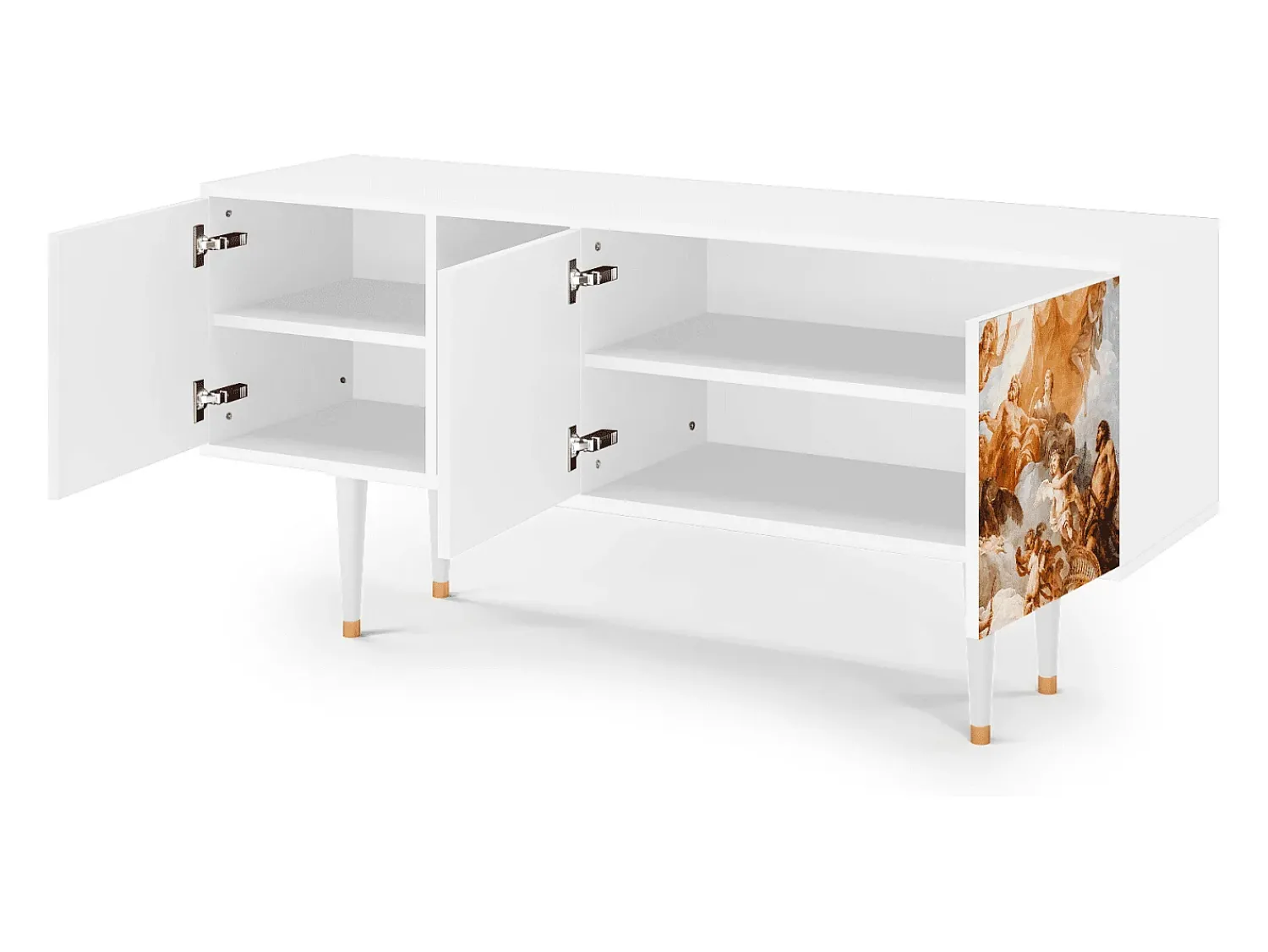 Móvel De Tv* Mueble de TV - 150х69х41 cm - T5 - Versailles, Branco Bege