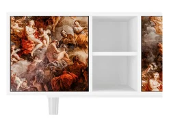 Móvel De Tv* Mueble de TV - 150х69х41 cm - T5 - Versailles, Branco Bege