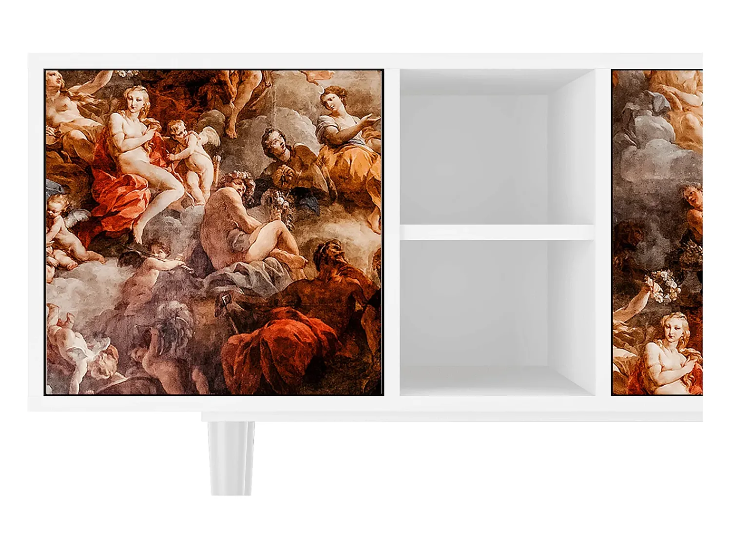 Móvel De Tv* Mueble de TV - 150х69х41 cm - T5 - Versailles, Branco Bege