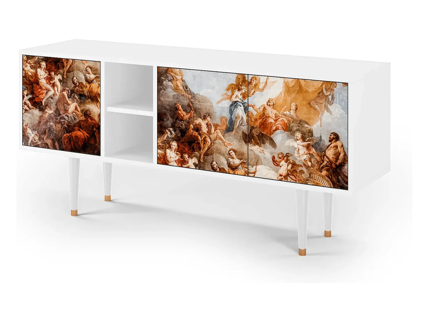 Móvel De Tv* Mueble de TV - 150х69х41 cm - T5 - Versailles, Branco Bege