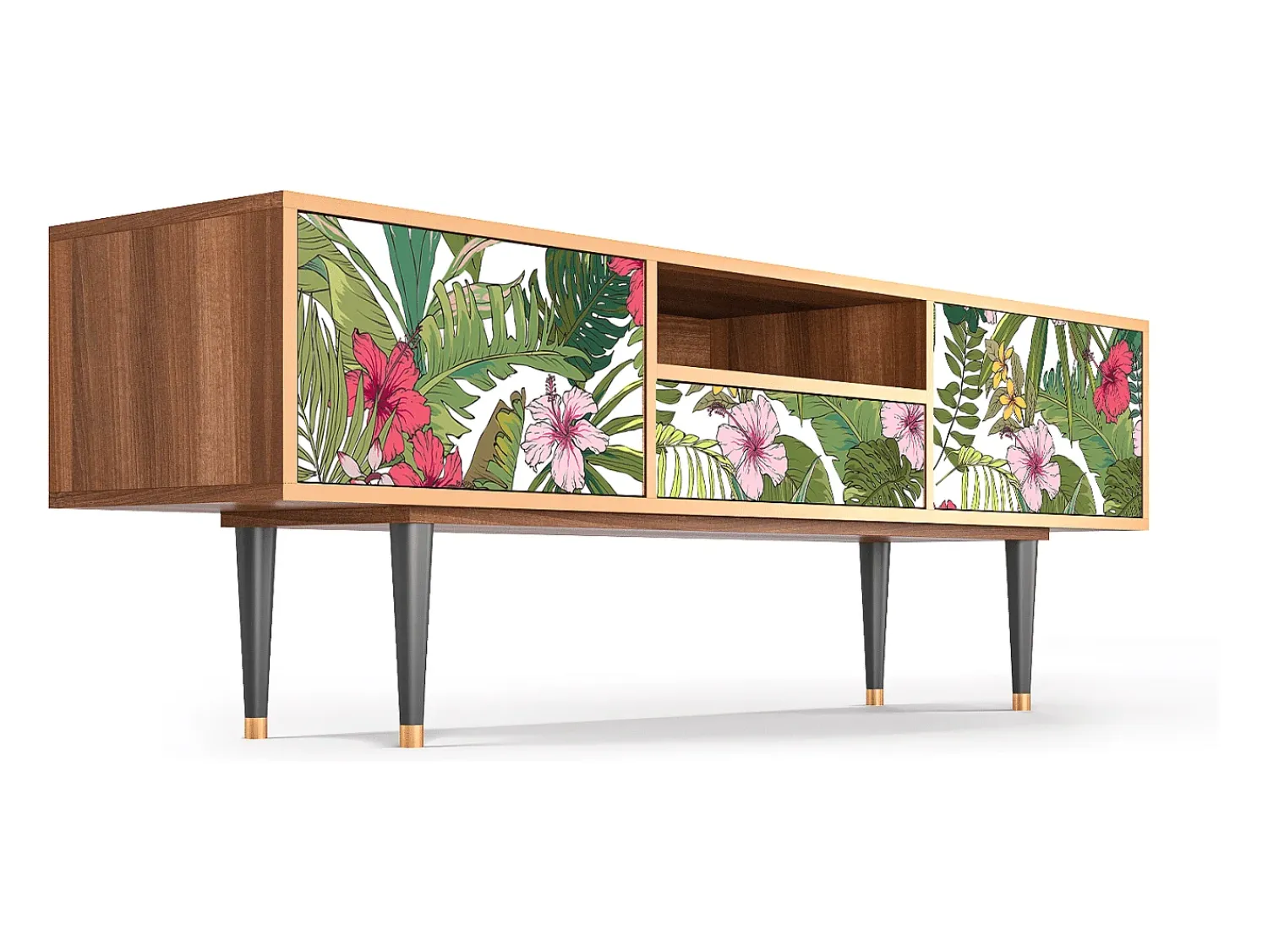 Outlet Mueble de TV - 170х59х41 cm - T6 - Verdant Tropics, Nogueira Castanho