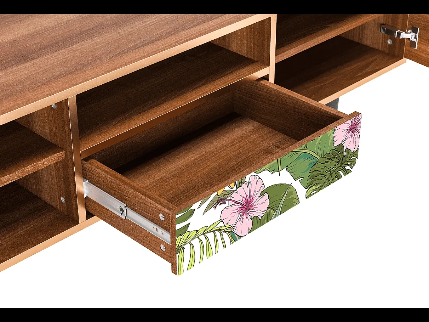 Outlet Mueble de TV - 170х59х41 cm - T6 - Verdant Tropics, Nogueira Castanho