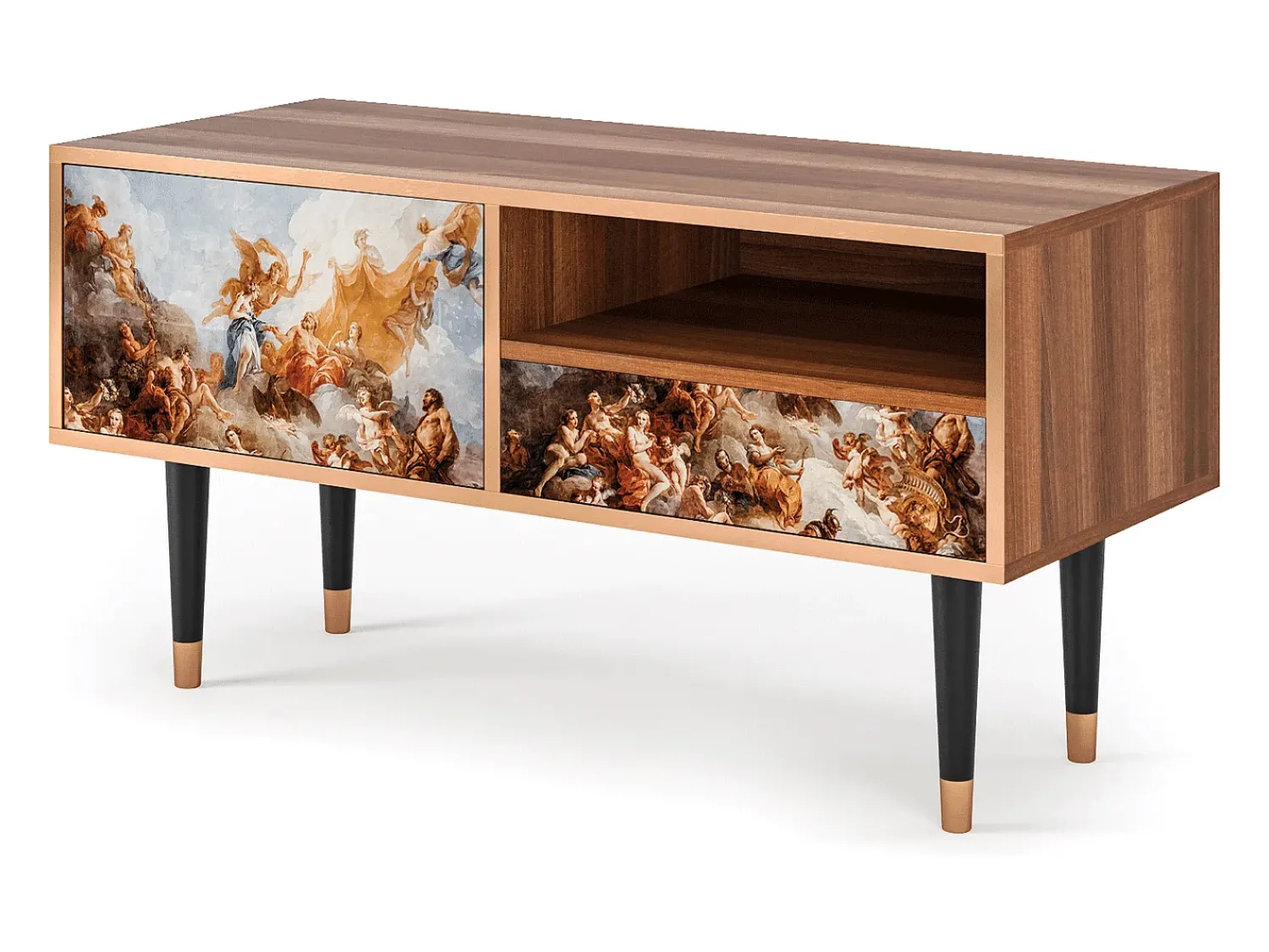 Best Mueble de TV - 115х59х48 cm - T3 - Versailles, Nogueira Castanho