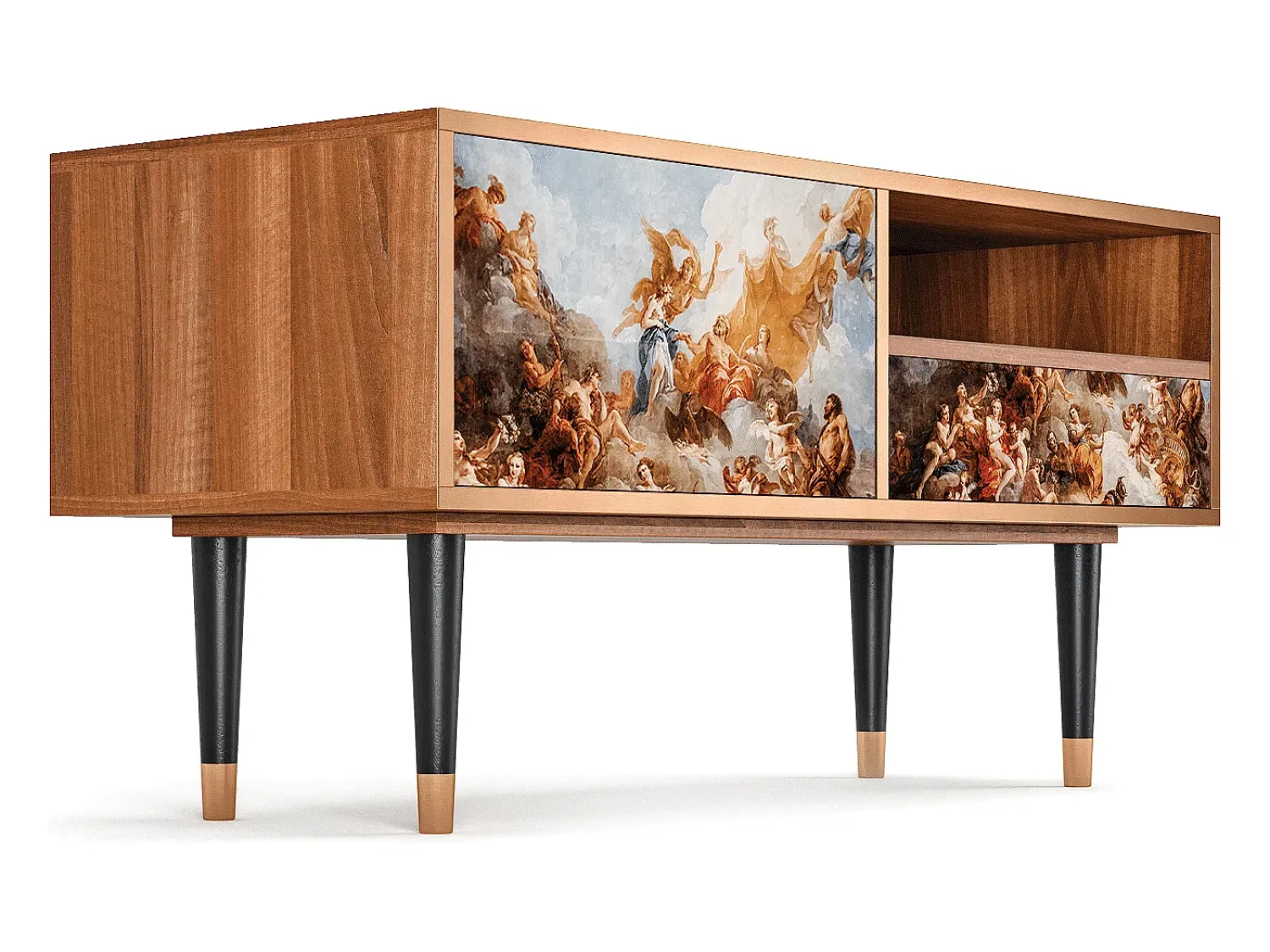 Best Mueble de TV - 115х59х48 cm - T3 - Versailles, Nogueira Castanho