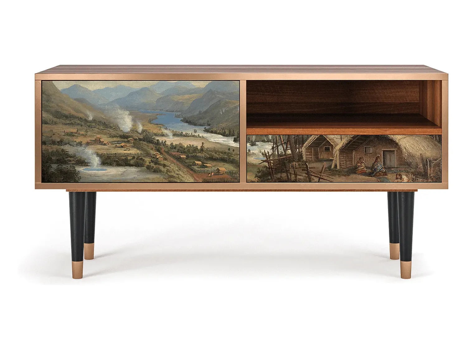 Mueble de TV - 115х59х48 cm - T3 - View Across the Plains , Nogueira^ Móvel De Tv