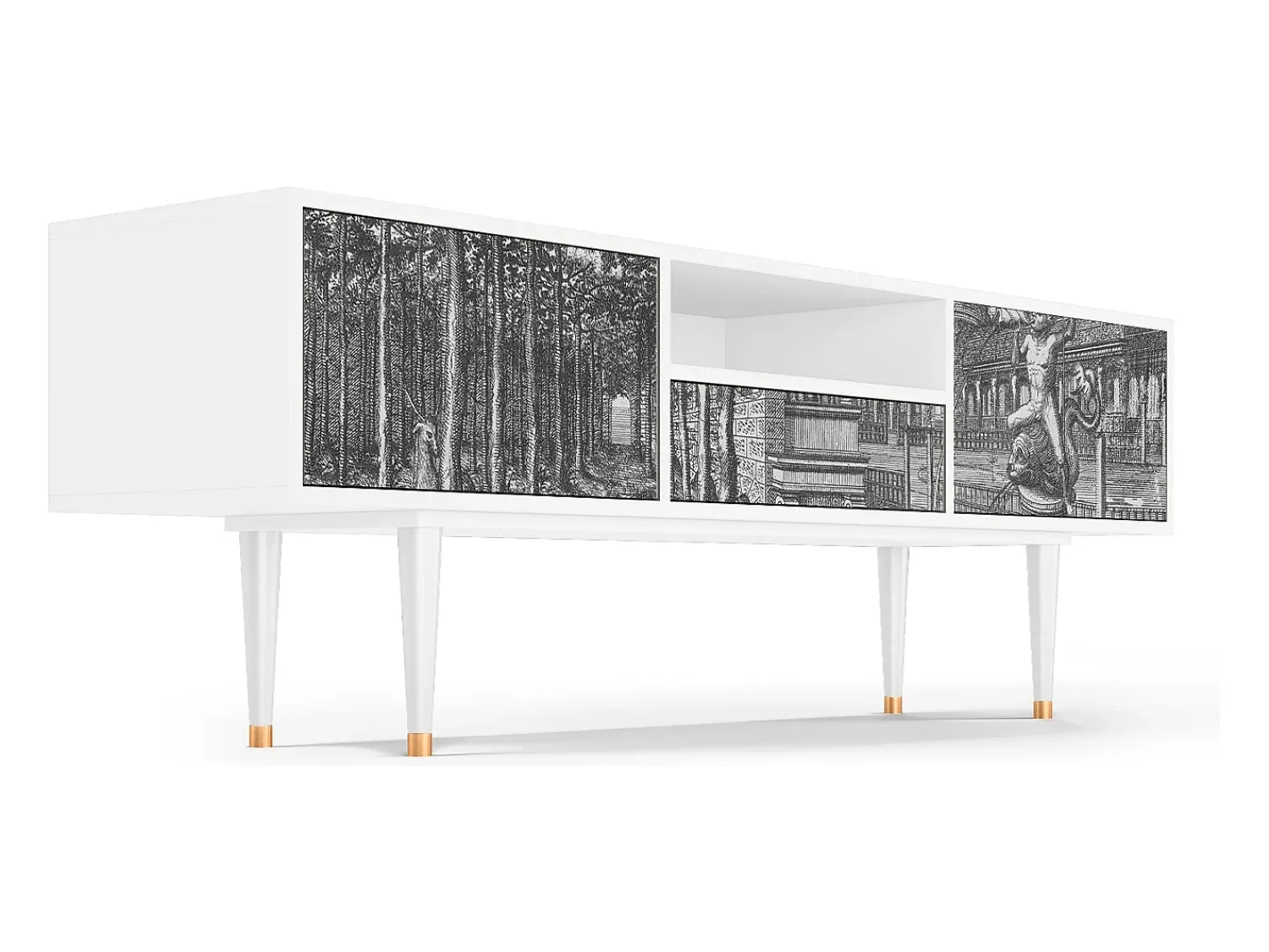 Mueble de TV - 170х59х41 cm - T6 - View of the Piazza, Branco^ Móvel De Tv