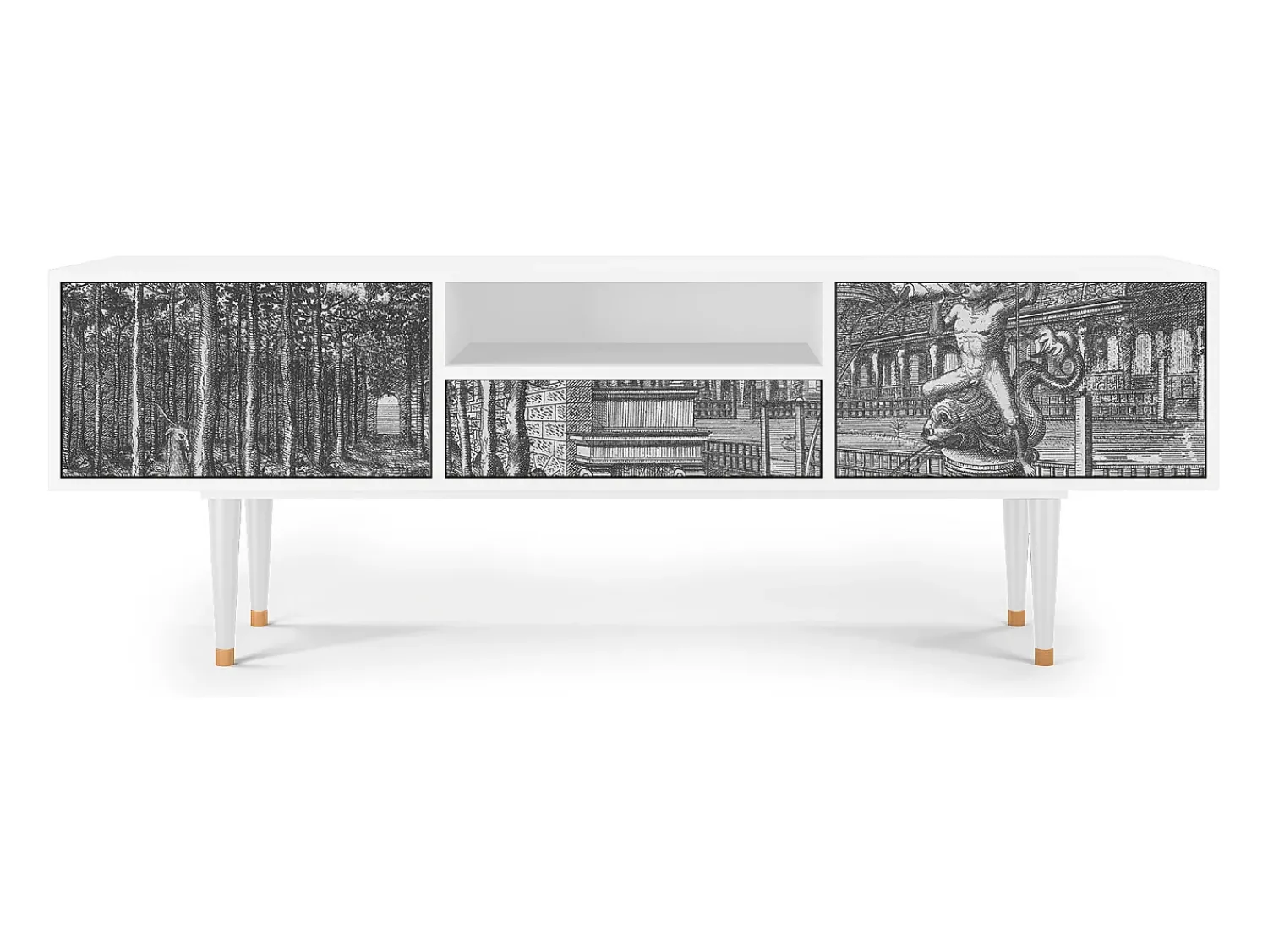 Mueble de TV - 170х59х41 cm - T6 - View of the Piazza, Branco^ Móvel De Tv