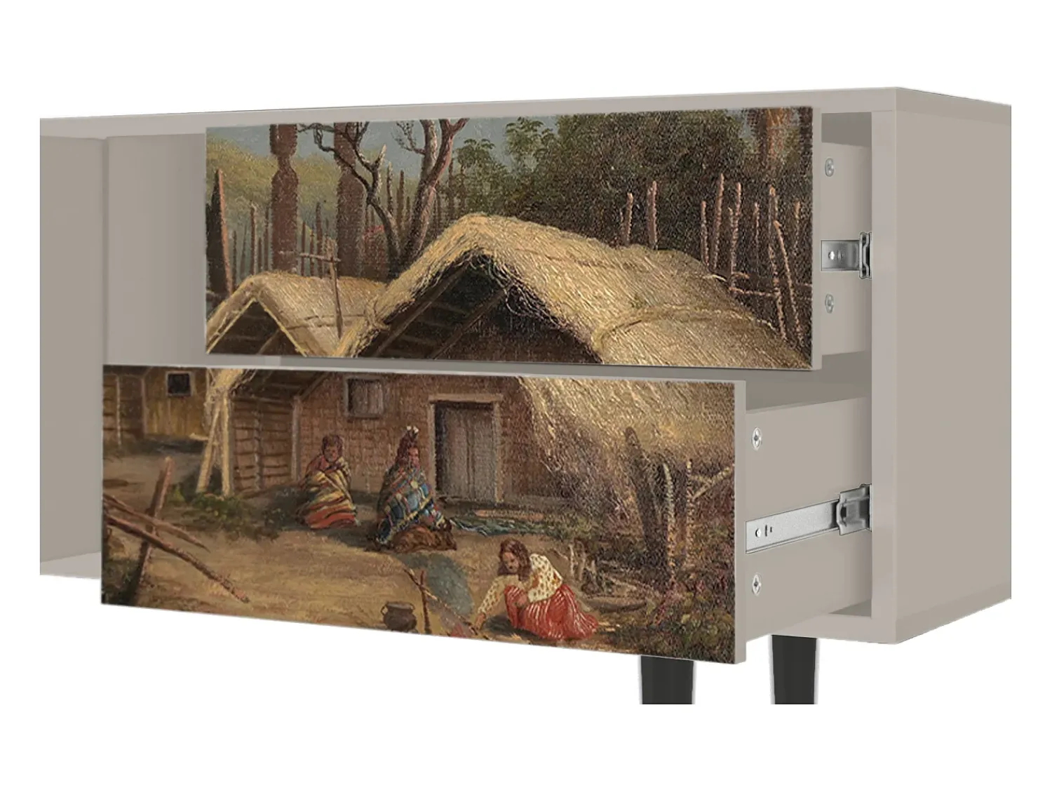 Móvel De Tv* Mueble de TV - 170х69х48 cm - T1 - View Across the Plains , Areia Bege