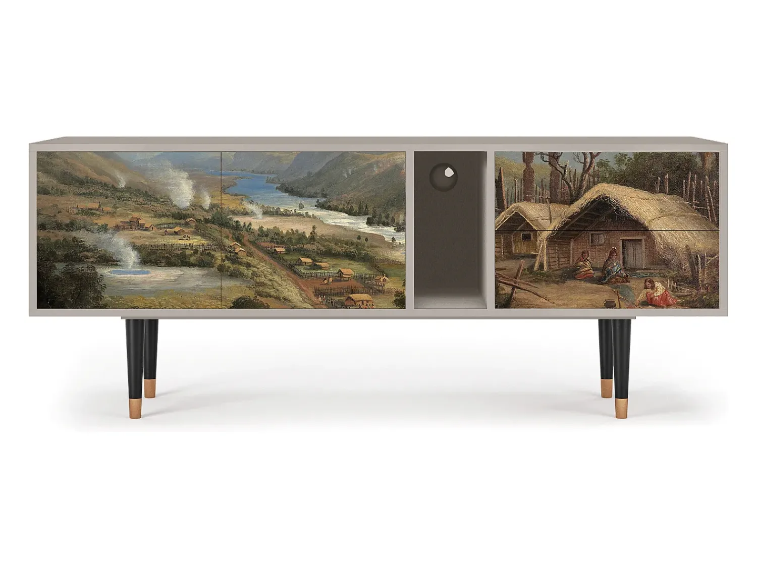 Móvel De Tv* Mueble de TV - 170х69х48 cm - T1 - View Across the Plains , Areia Bege