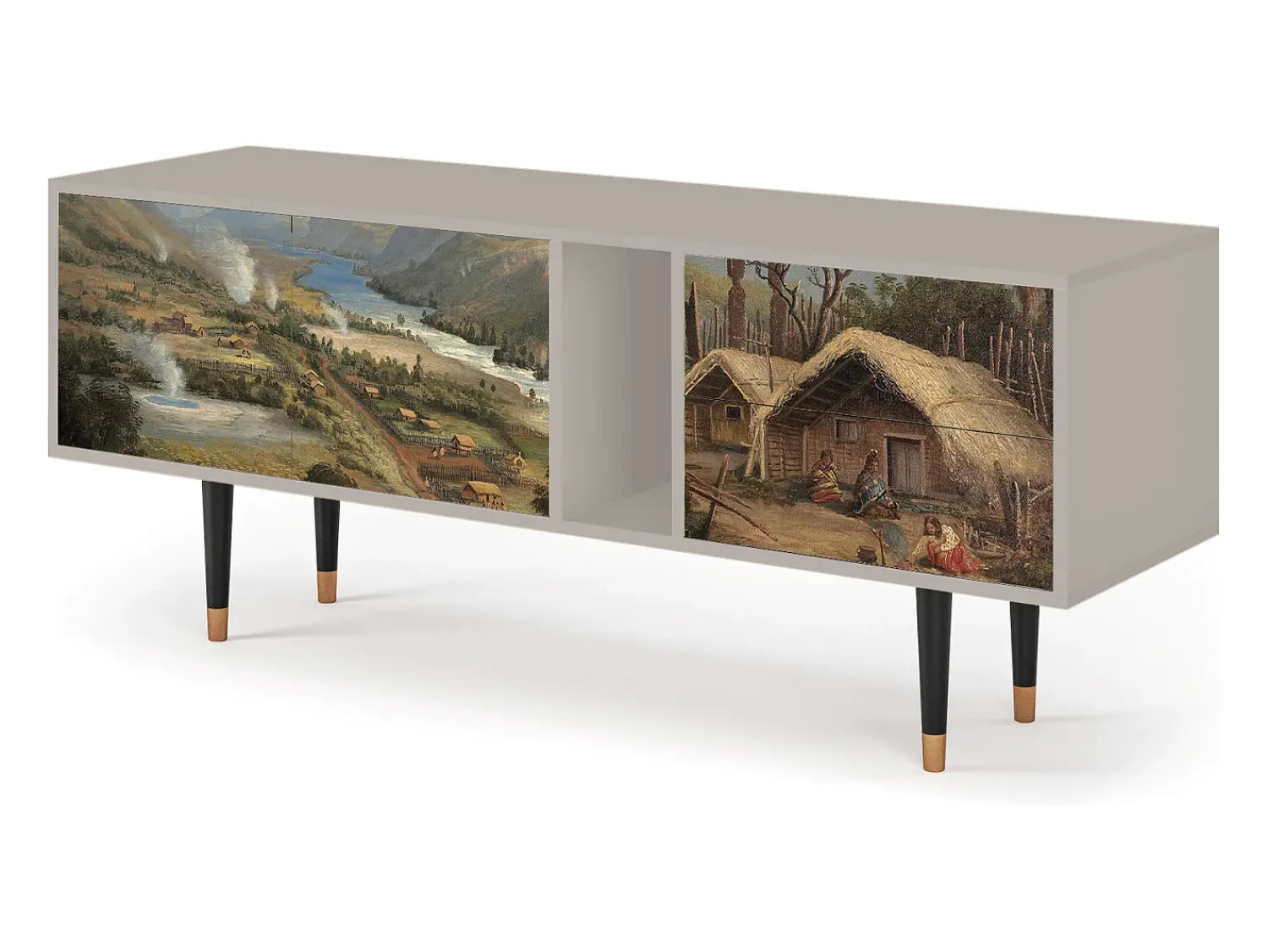 Móvel De Tv* Mueble de TV - 170х69х48 cm - T1 - View Across the Plains , Areia Bege