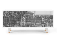 Móvel De Tv| Mueble de TV - 125х56х41 cm - T7 - View of the Piazza, Branco Bege