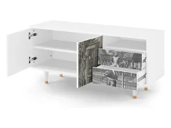 Móvel De Tv| Mueble de TV - 125х56х41 cm - T7 - View of the Piazza, Branco Bege