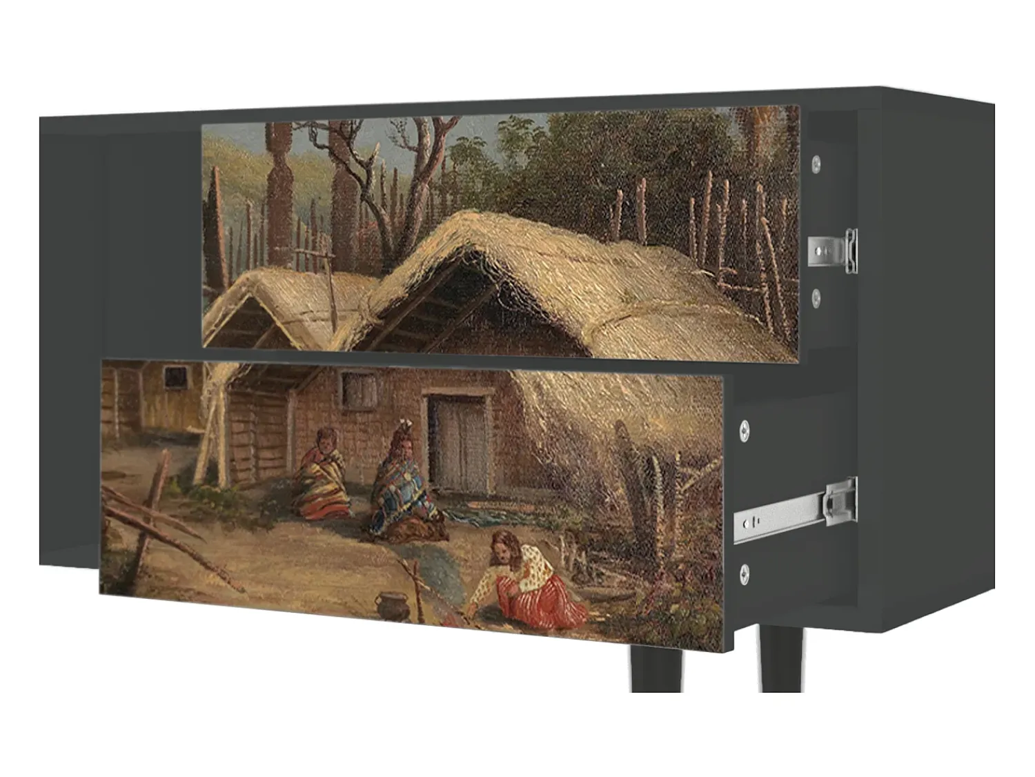 Mueble de TV - 170х69х48 cm - T1 - View Across the Plains , Antracite^ Móvel De Tv