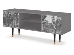 Discount Mueble de TV - 170х69х48 cm - T2 - View of the Piazza, Cinza Cinzento