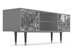 Discount Mueble de TV - 170х69х48 cm - T2 - View of the Piazza, Cinza Cinzento