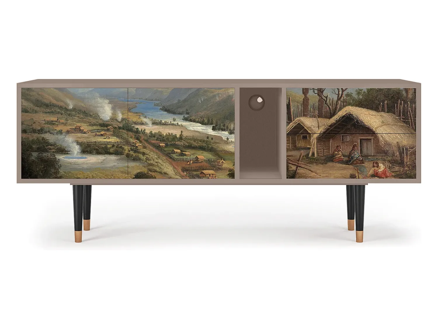 Móvel De Tv* Mueble de TV - 170х69х48 cm - T1 - View Across the Plains , Latte Bege