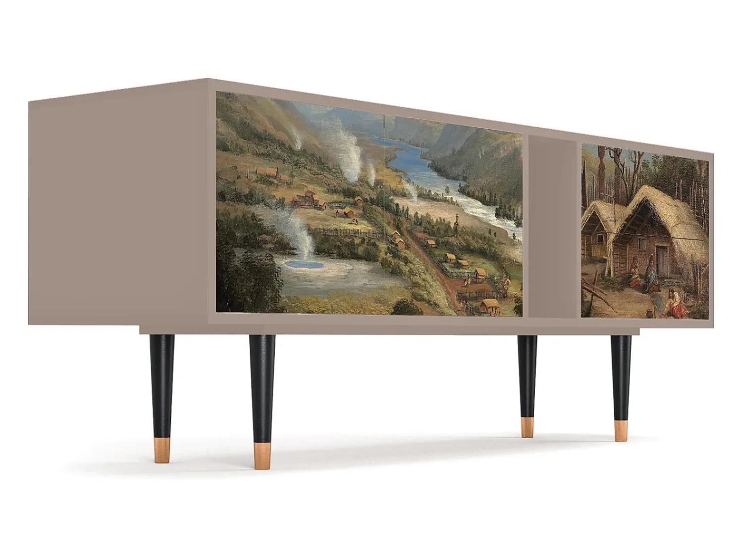 Móvel De Tv* Mueble de TV - 170х69х48 cm - T1 - View Across the Plains , Latte Bege