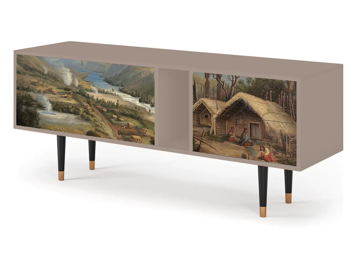 Móvel De Tv* Mueble de TV - 170х69х48 cm - T1 - View Across the Plains , Latte Bege