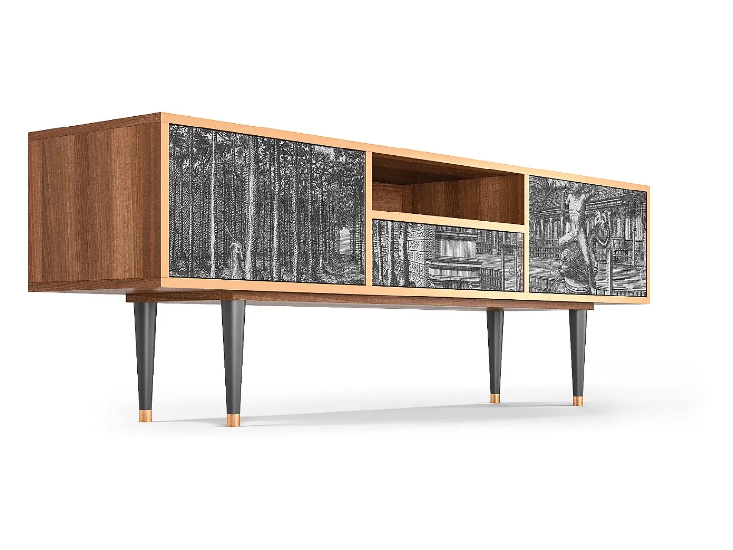 Mueble de TV - 170х59х41 cm - T6 - View of the Piazza, Nogueira^ Móvel De Tv