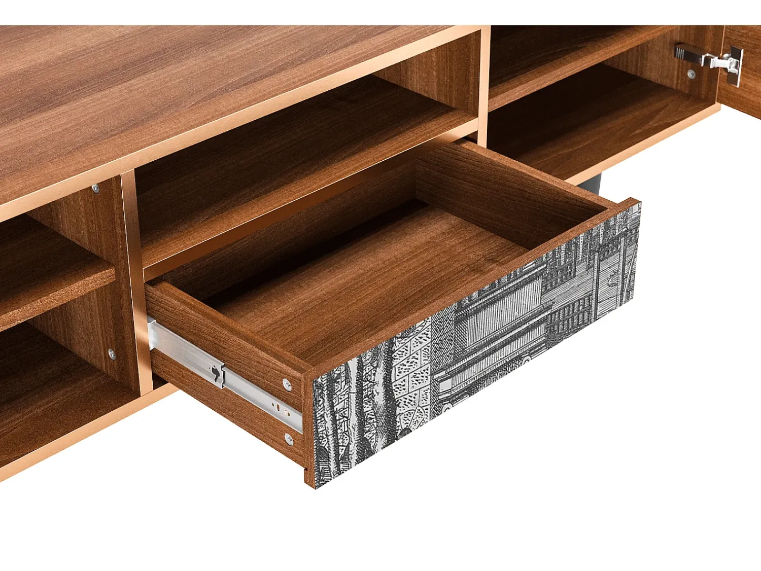 Mueble de TV - 170х59х41 cm - T6 - View of the Piazza, Nogueira^ Móvel De Tv
