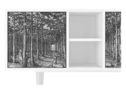 Mueble de TV - 150х69х41 cm - T5 - View of the Piazza, Branco^ Móvel De Tv