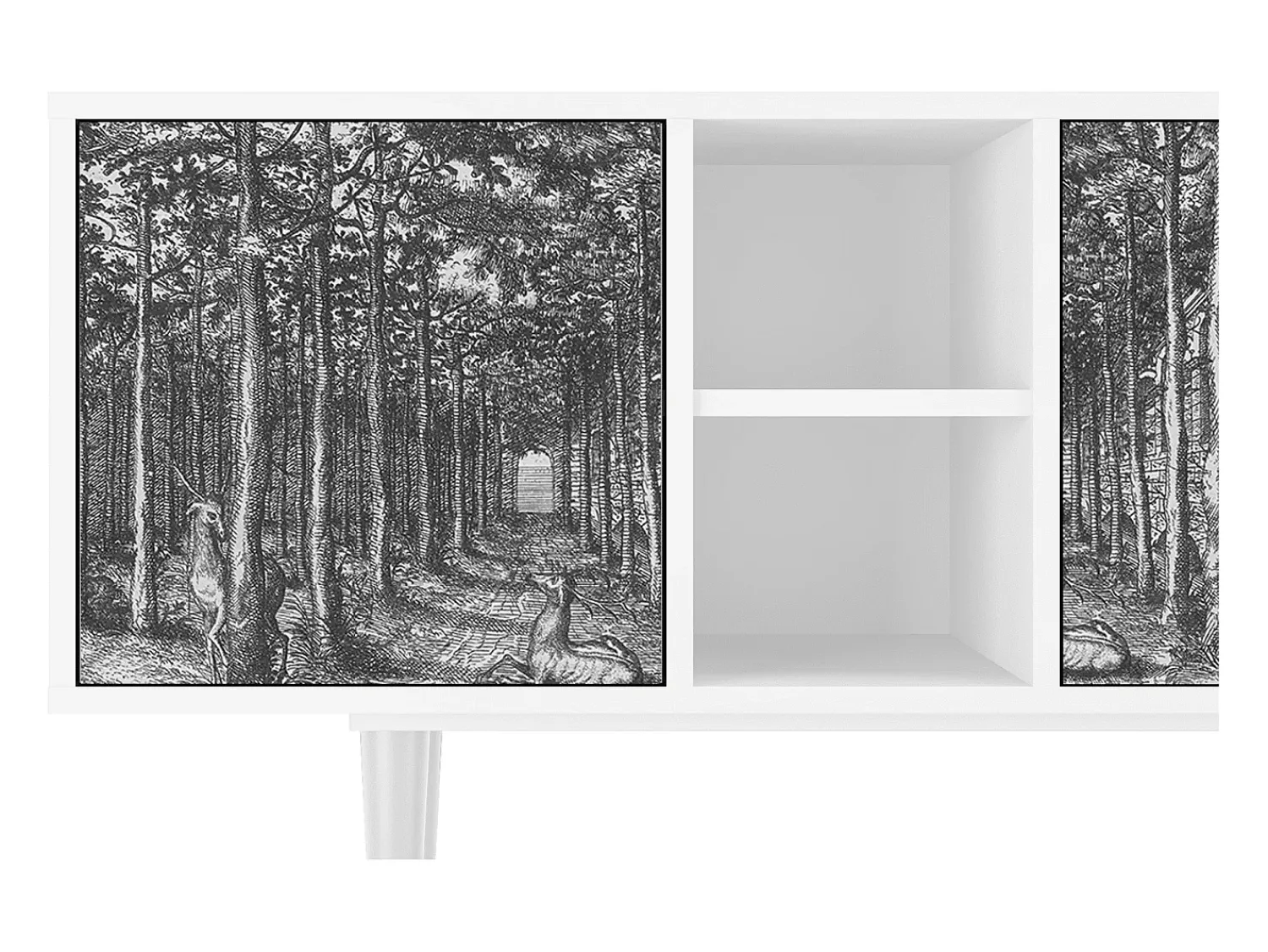Mueble de TV - 150х69х41 cm - T5 - View of the Piazza, Branco^ Móvel De Tv