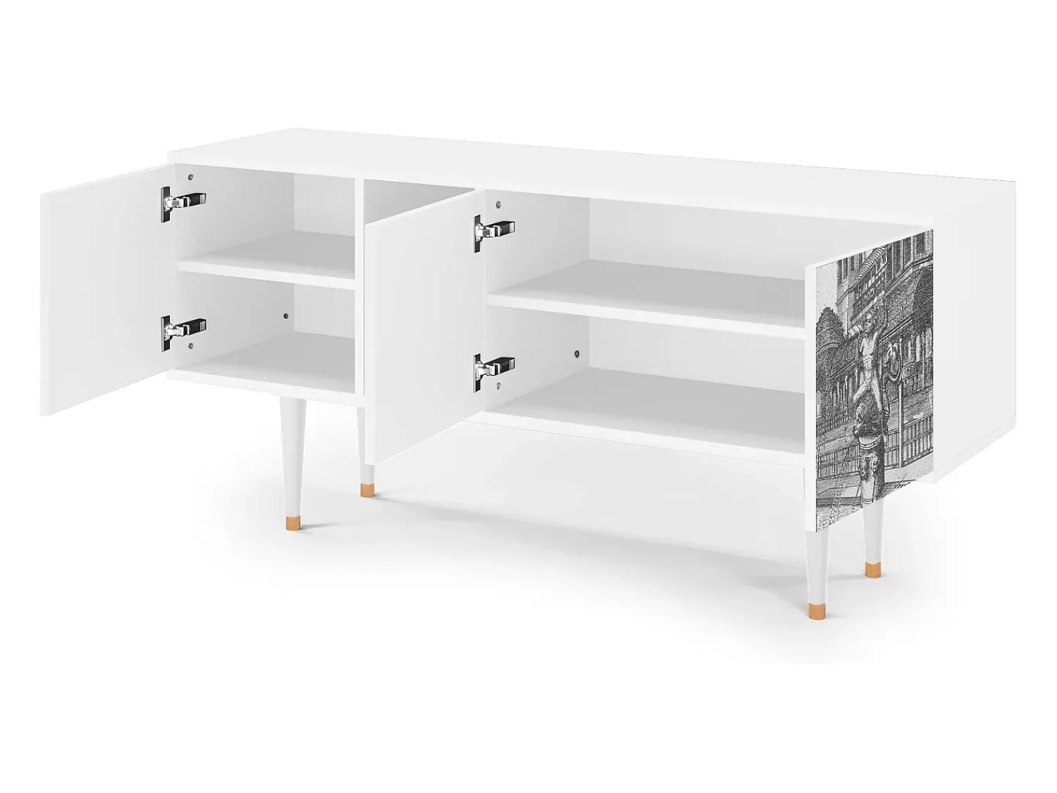 Mueble de TV - 150х69х41 cm - T5 - View of the Piazza, Branco^ Móvel De Tv