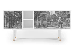 Mueble de TV - 150х69х41 cm - T5 - View of the Piazza, Branco^ Móvel De Tv