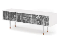 Móvel De Tv| Mueble de TV - 170х59х48 cm - T4 - View of the Piazza, Branco Bege