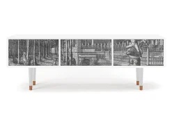 Móvel De Tv| Mueble de TV - 170х59х48 cm - T4 - View of the Piazza, Branco Bege