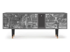 Móvel De Tv* Mueble de TV - 170х69х48 cm - T1 - View of the Piazza, Cinza Cinzento