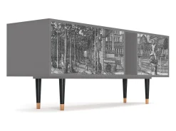 Móvel De Tv* Mueble de TV - 170х69х48 cm - T1 - View of the Piazza, Cinza Cinzento