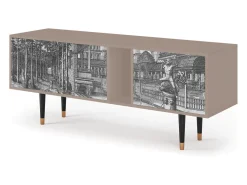 Hot Mueble de TV - 170х69х48 cm - T1 - View of the Piazza, Latte Bege