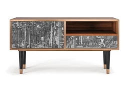 New Mueble de TV - 115х59х48 cm - T3 - View of the Piazza, Nogueira Castanho