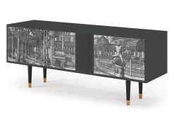 Móvel De Tv* Mueble de TV - 170х69х48 cm - T1 - View of the Piazza, Antracite Cinza antracite