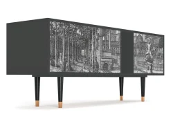 Móvel De Tv* Mueble de TV - 170х69х48 cm - T1 - View of the Piazza, Antracite Cinza antracite