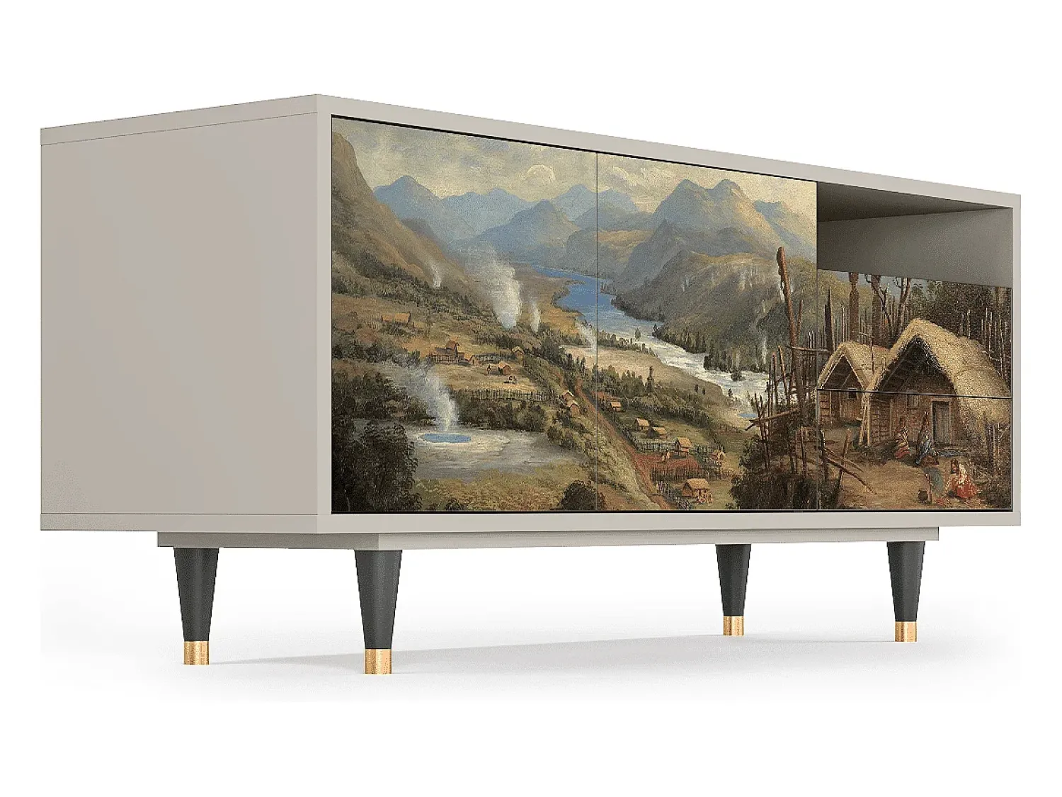Mueble de TV - 125х56х41 cm - T7 - View Across the Plains , Areia^ Móvel De Tv