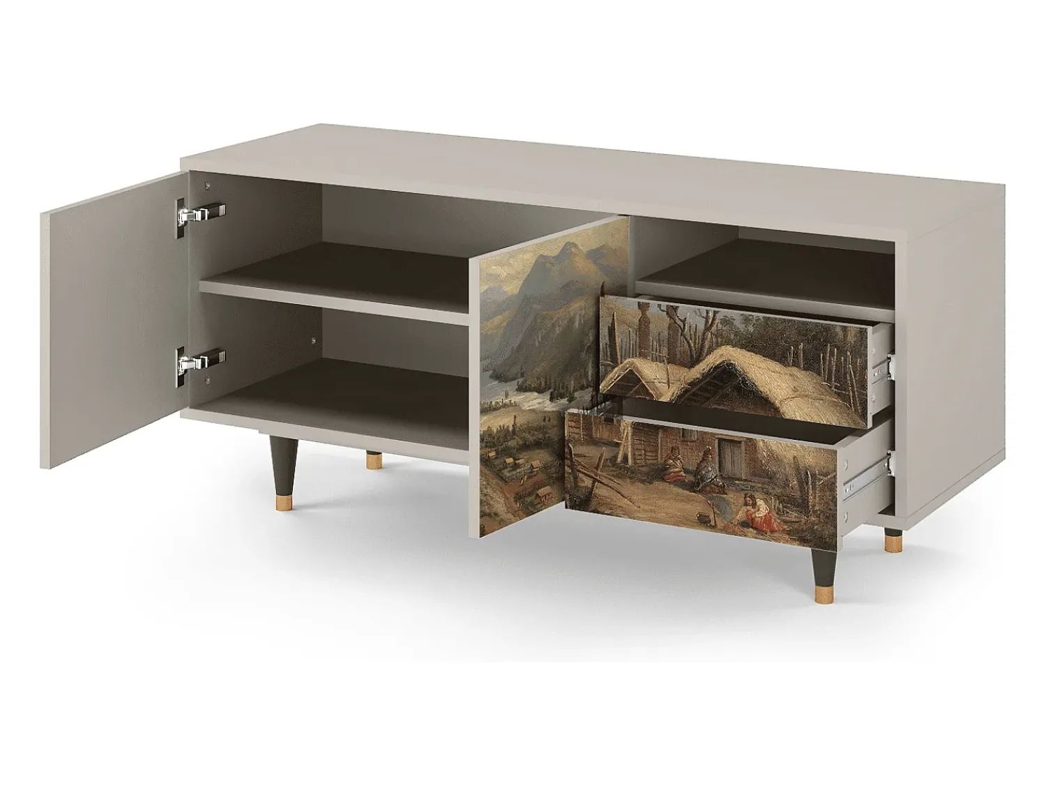 Mueble de TV - 125х56х41 cm - T7 - View Across the Plains , Areia^ Móvel De Tv