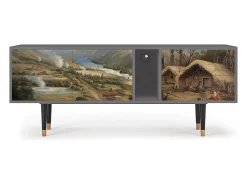 Hot Mueble de TV - 170х69х48 cm - T1 - View Across the Plains , Cinza Cinzento
