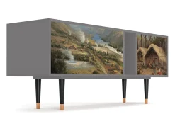 Hot Mueble de TV - 170х69х48 cm - T1 - View Across the Plains , Cinza Cinzento