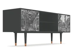 Discount Mueble de TV - 170х69х48 cm - T2 - View of the Piazza, Antracite Cinza antracite