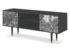 Discount Mueble de TV - 170х69х48 cm - T2 - View of the Piazza, Antracite Cinza antracite