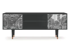 Discount Mueble de TV - 170х69х48 cm - T2 - View of the Piazza, Antracite Cinza antracite