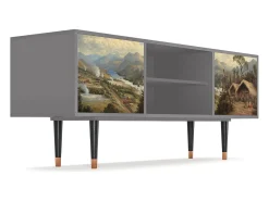 Móvel De Tv| Mueble de TV - 170х69х48 cm - T2 - View Across the Plains , Cinza Cinzento